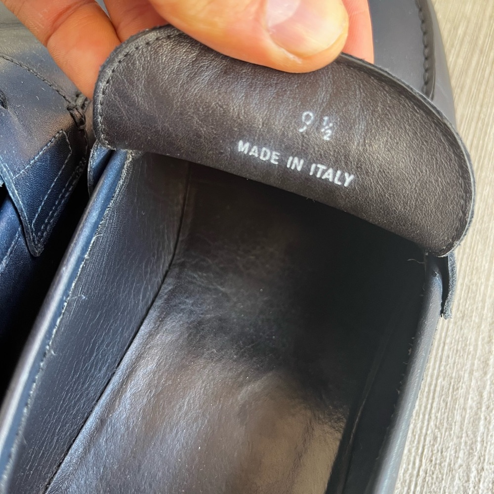 Brooks Brothers Navy Leather Loafers 9.5 - Picture 4 of 7